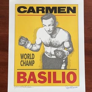 CARMEN BASILIO AUTOGRAPHED LITHOGRAPH!!